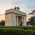 The Independence Square of Accra, Ghana, inscribed with the words "Freedom and Justice, AD 1957", commemorates the independence of Ghana, a first for Sub Saharan Africa. It contains monuments to Ghana's independence struggle, including the Independence Arch, Black Star Square, and the Liberation Day Monument.