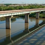 Alfred Beit Bridge, the border between South Africa and Zimbabwe, built through funds from the late Alfred Beit, "for the development of communications in africa, and public and educational objectives" as stated in the plaque