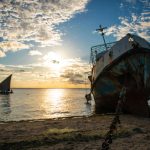 A shipwreck in Ilha de Mozambique, in Mozambique, Africa